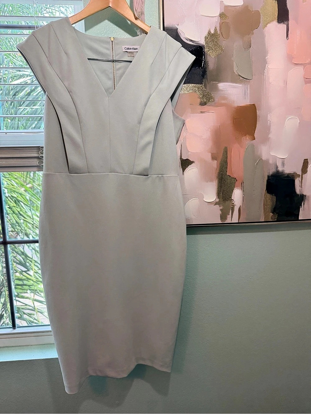 Calvin Klein Sleeveless Midi Dress in Mint Green Size 12 Like New